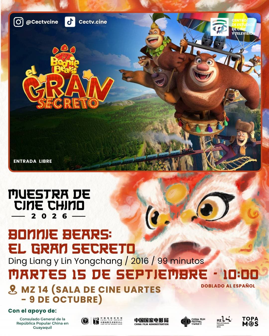 Imagen del evento: Bonnie Bears: El gran secreto | Muestra de Cine Chino 2026