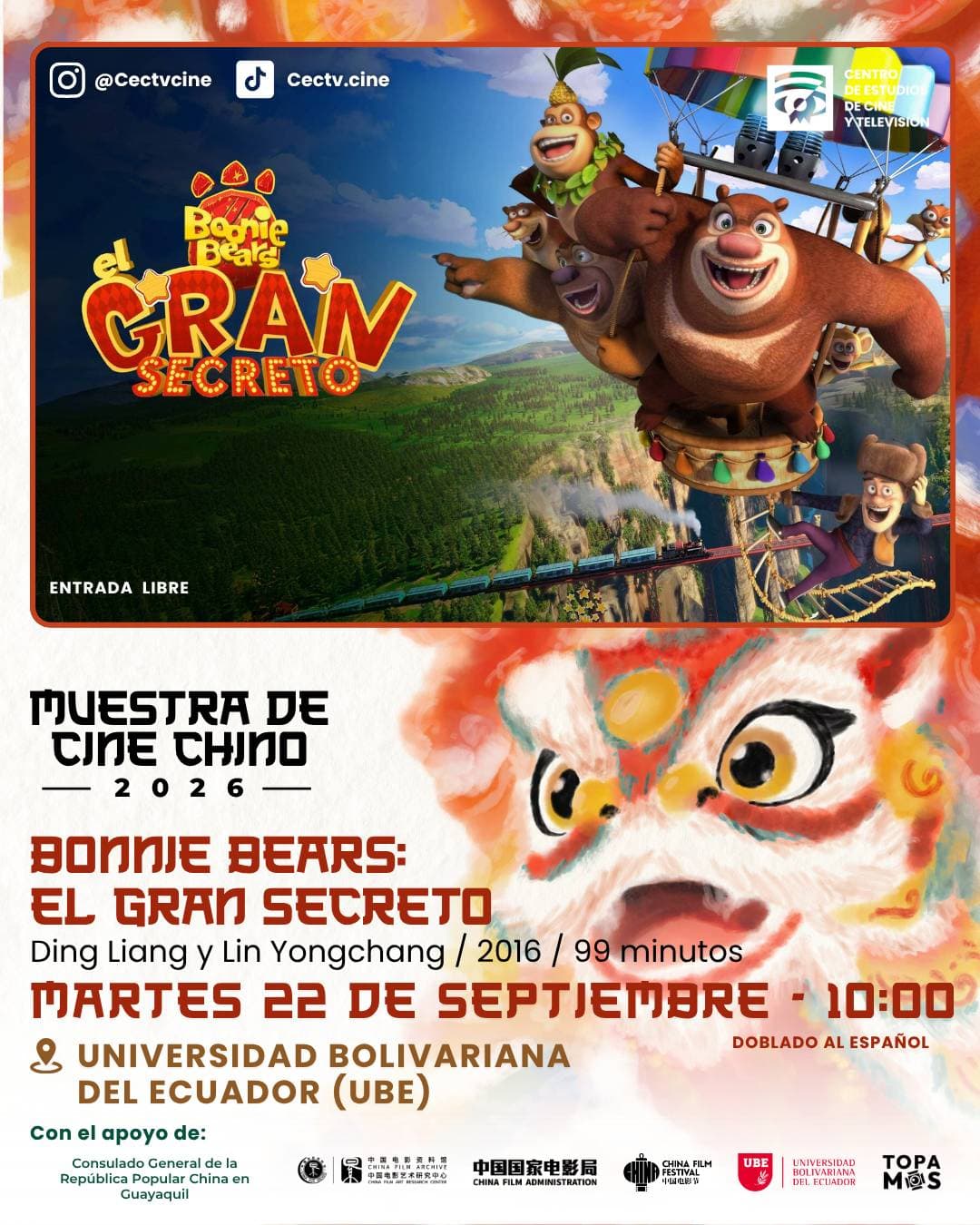 Imagen del evento: Bonnie Bears: El gran secreto | Muestra de Cine Chino 2026